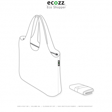 Ecozz draugiškas aplinkai krepšys užsegamas užtrauktuku 2