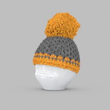 Kiaušinio puodelio kepurė pilka / geltona