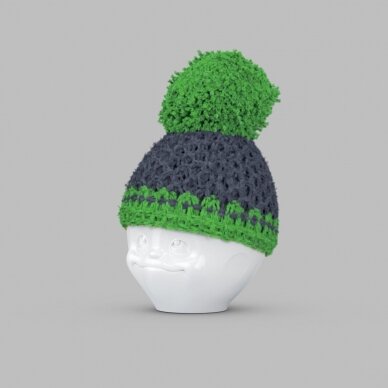 Kiaušinio puodelio kepurė pilka/žalia
