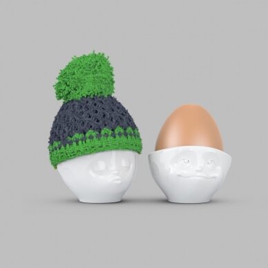 Kiaušinio puodelio kepurė pilka/žalia